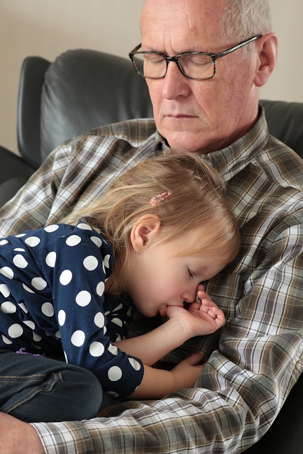 grandpa, sleep, grandchild