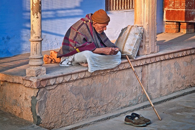 old man, india, sadhu