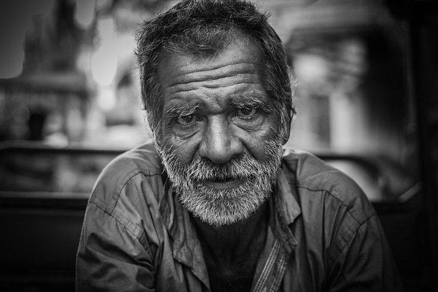 old man, portrait, street