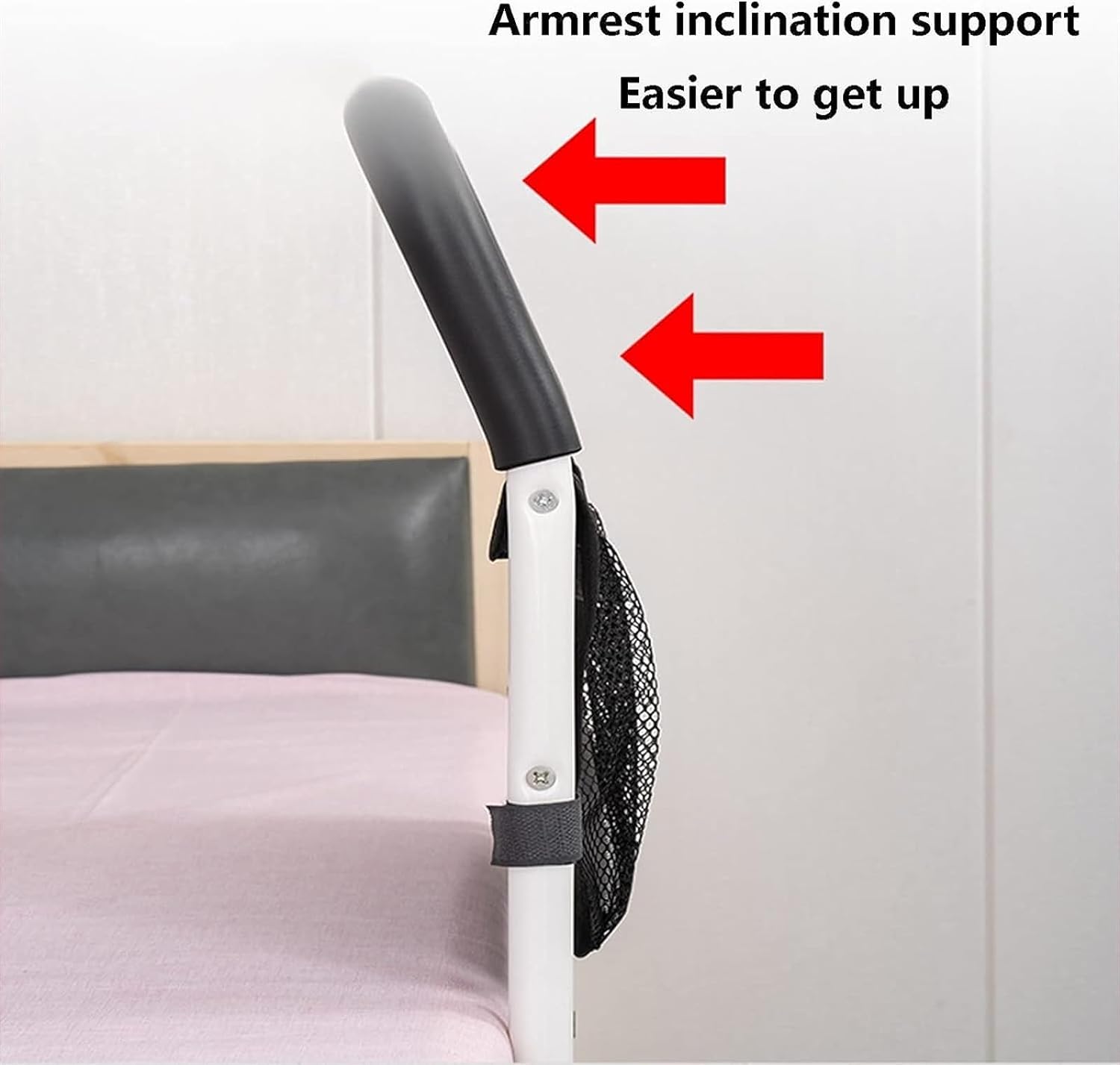 MAXCBD Bed Rail for Elderly Adjustable Bed Assist Grab Bar Handle for Senior Adults with Storage Pocket Safe Assistance for Getting in  Out of Bed at Home and Dorm