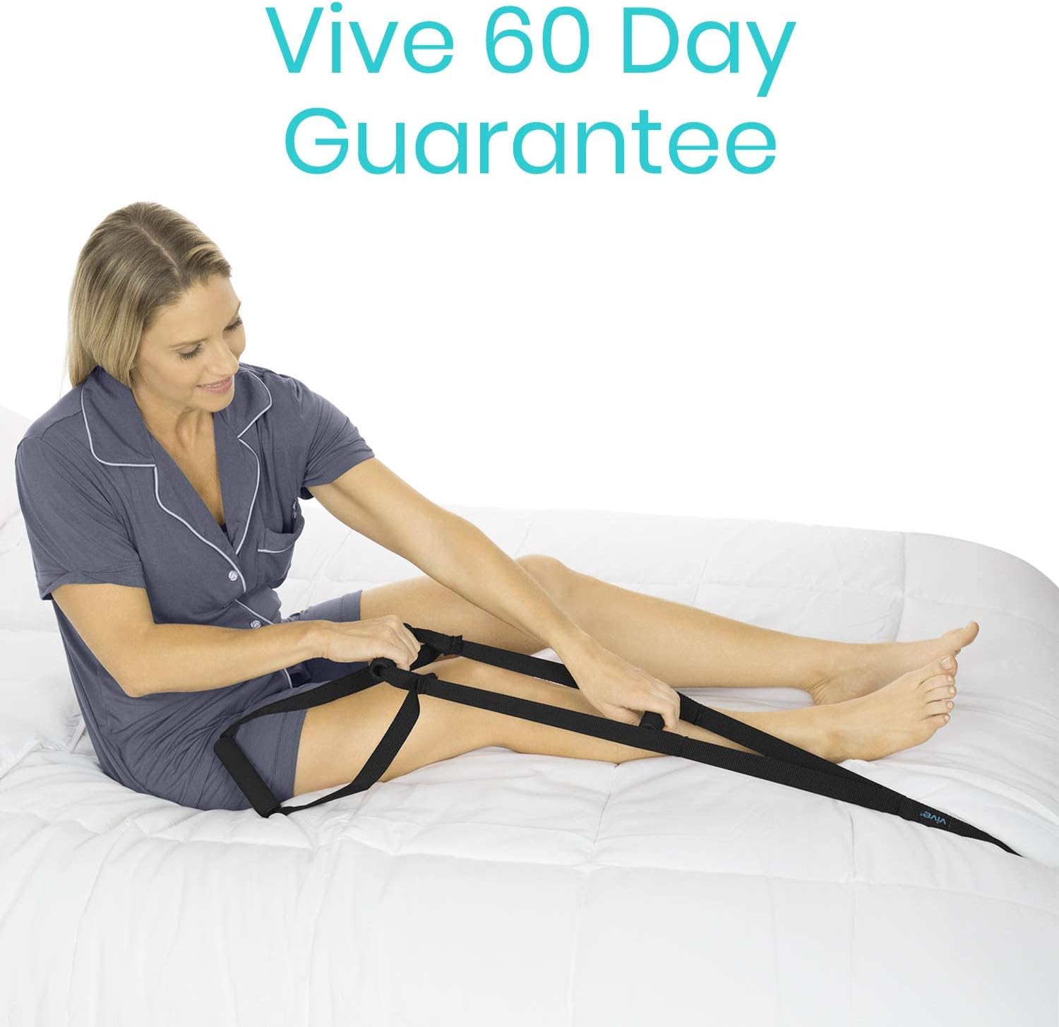 Vive Bed Ladder Assist - Pull Up Assist Device with Handle Strap - Rope Ladder Caddie Helper - Sitting, Sit Up Hoist for Elderly, Senior, Injury Recovery Patient, Pregnant, Handicap - Padded Hand Grip
